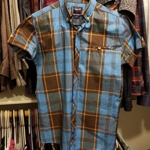 Sporty Short Sleeve Button Up